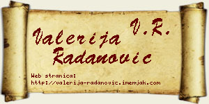 Valerija Radanović vizit kartica